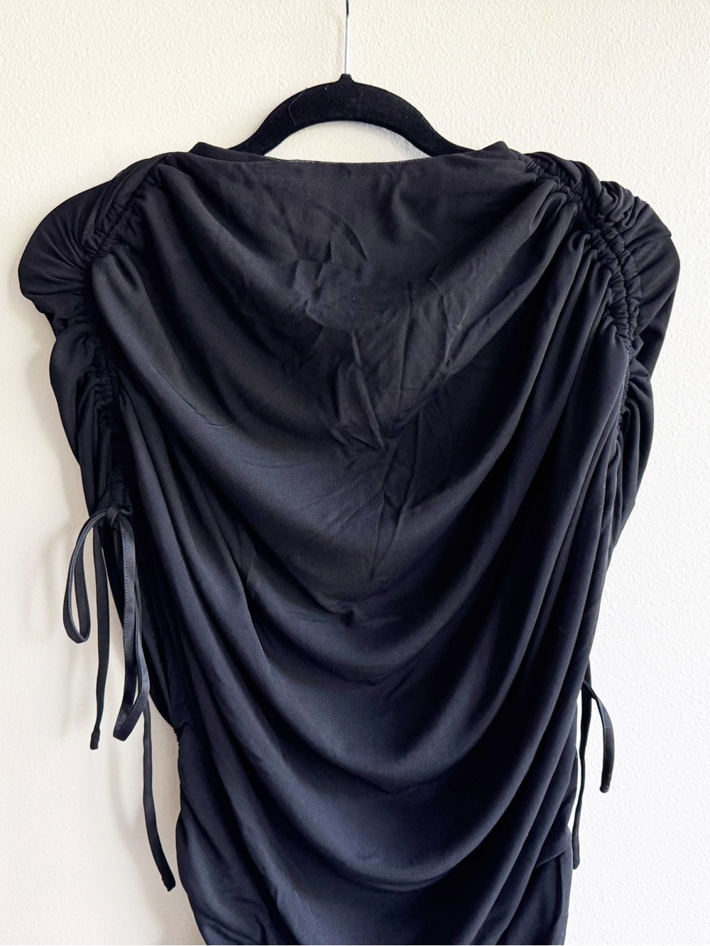 Andrea Iyama Black Ratu Ruched Mesh Dress - Picture 7 of 16